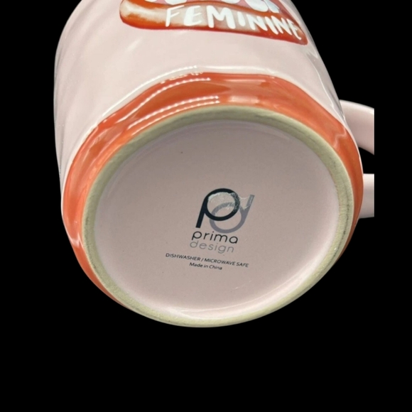 Pink & Red Glossy, Ceramic Mug, Fiercely Feminine, Coffee Cup NWOT - Picture 7 of 7